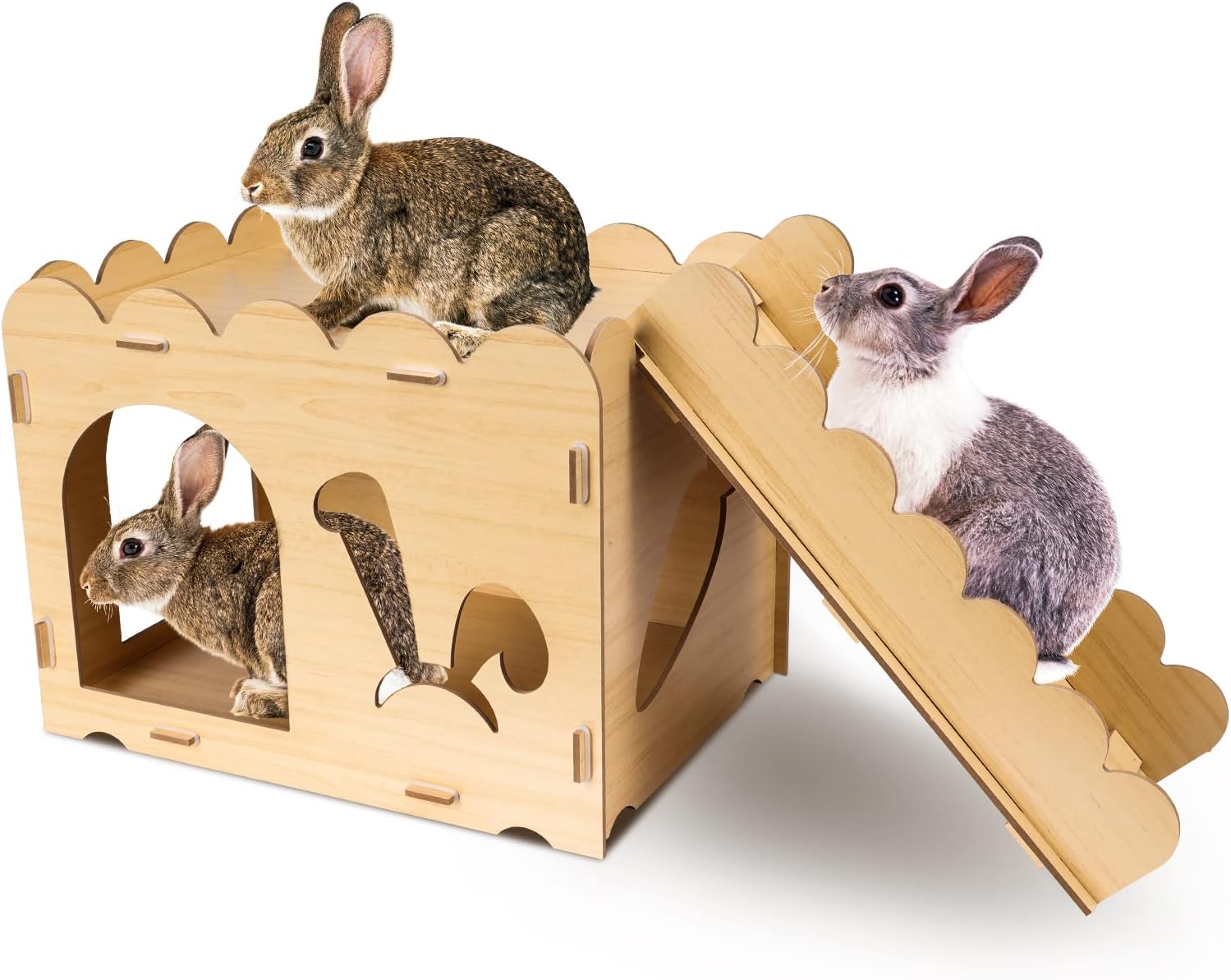 Wooden Hamster Castle Small Animal House Cage for Rabbit Chinchilla Hedgehog Gerbil Guinea Pig