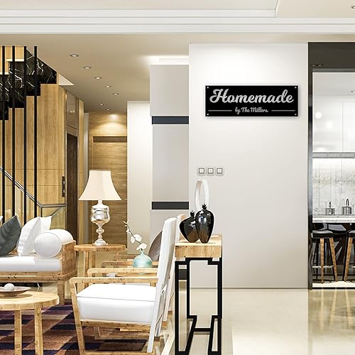 Miniatura 3 de Decoración casera de metal sólido para el hogar con apellido, letrero decorativo de arte de metal, decoración de cocina, inauguración de la casa,