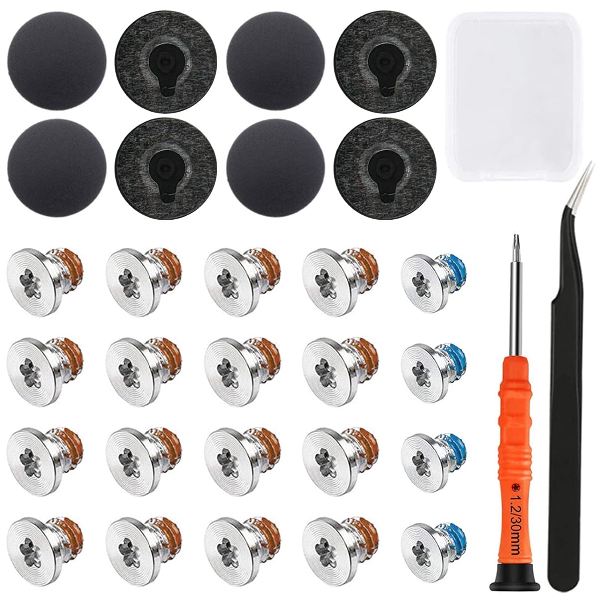 31 Pcs La Base de Goma Inferior de Goma de Goma y Tornillos, reemplazo de reemplazo de reemplazo para MacBook Pro 13 "15 '' A1425 A1502 A1398 2012 2013 2014 2015 Año （Destornillador P5）