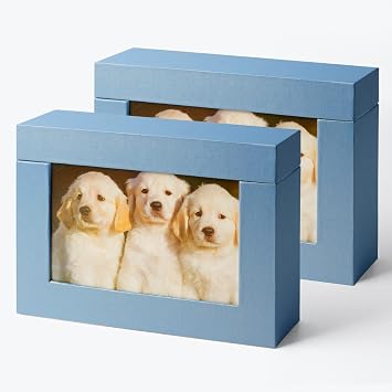 Cardboard Photo Boxes For Pictures 5x7, Family Photos Storage Box Set, Photo Album Box, Small Photo Storage Box Archival For Couple Photos, Postcards Box2pack