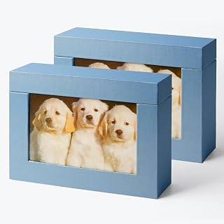 Cardboard Photo Boxes For Pictures 5x7, Family Photos Storage Box Set, Photo Album Box, Small Photo Storage Box Archival For Couple Photos, Postcards Box(2pack)
