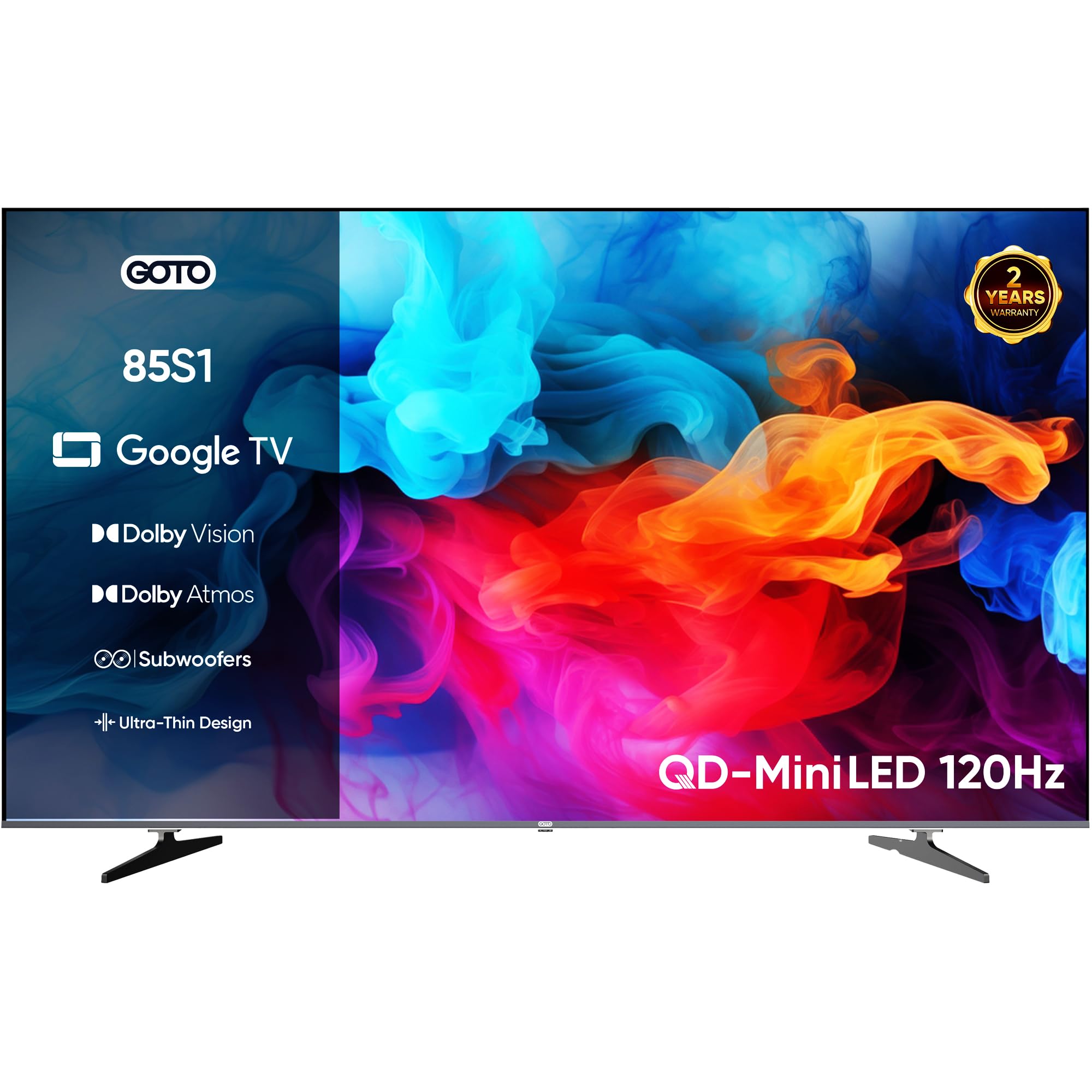 GOTO 85 Inch Smart TV| QD-miniLED| Frameless | 4K UHD| 120Hz Game