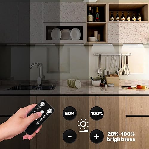 Miniatura 9 de Fymblin Paquete de 3 luces con sensor de movimiento, 10 luces LED activadas por movimiento, funciona con pilas, barra de luz nocturna magnética para