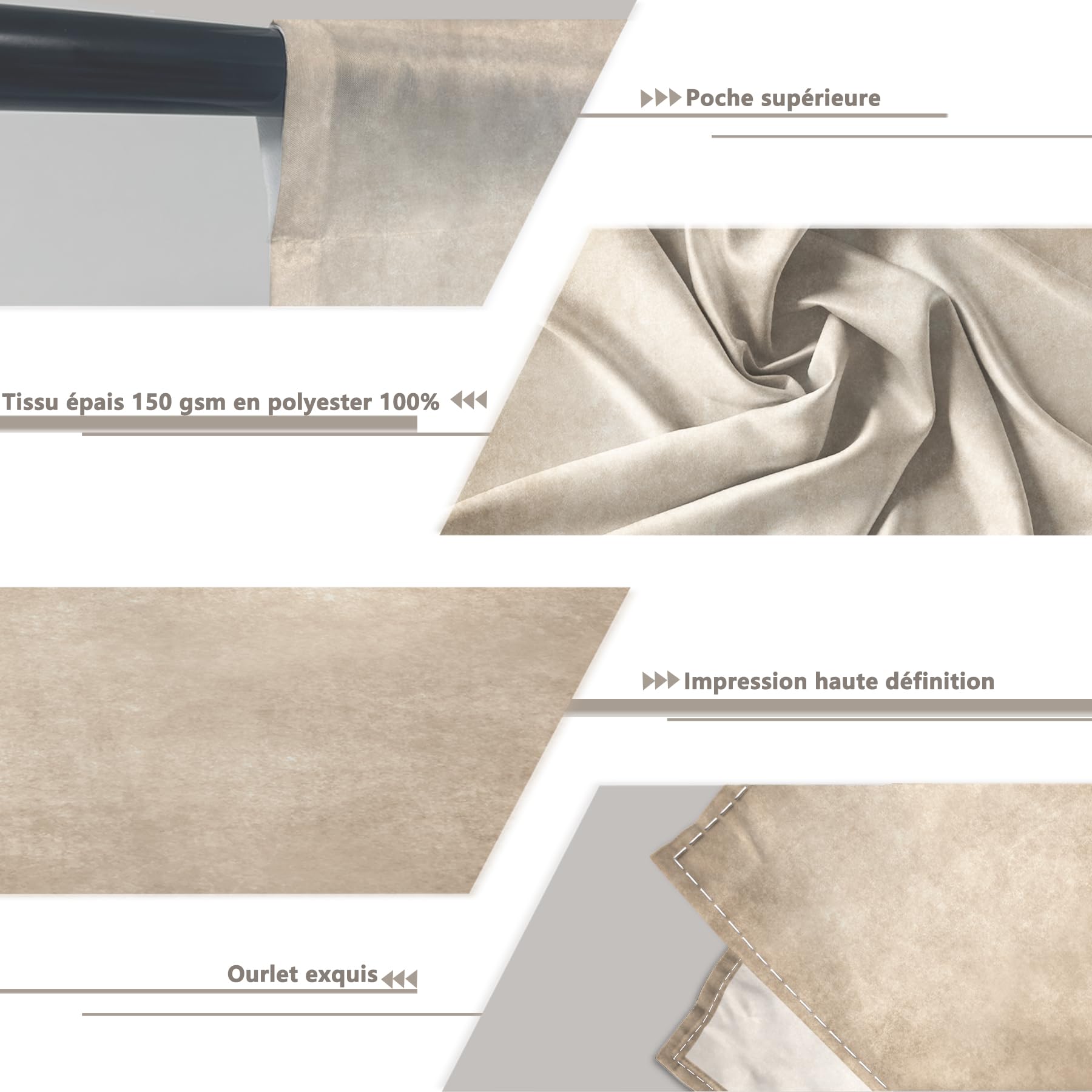 Luminora Toile de Fond Beige 2,4x3 m Fond Pliable Abstrait Photographique
