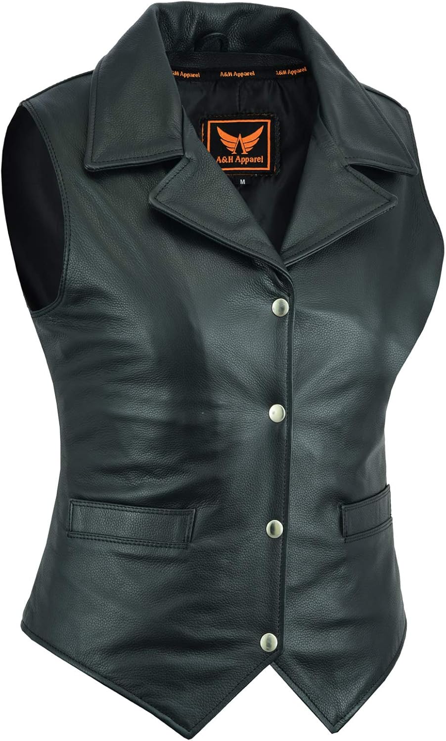A&H Apparel Women Motorcycle Biker Classic Vest Genuine Cowhide Leather Vest With Gun Pocket