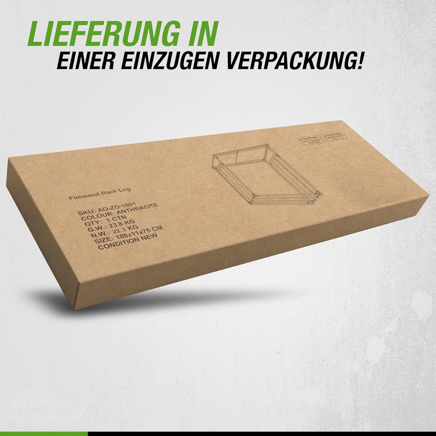 WIELS® Kaminholzregal außen 185x70x185cm, Brennholzregal außen XXL, Metall Kaminholzregal, Garten Kaminholzunterstand 3,3 SRM / 2,3m³ Kaminholzlager, Holzlager (Mit Wetterschutz, 185x70x185cm)