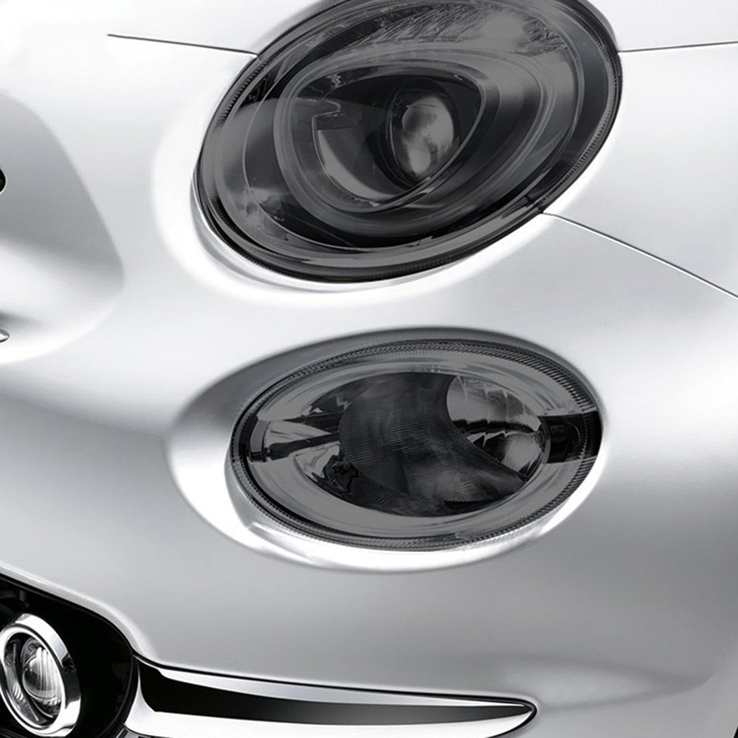 Car Headlight Protective Film Headlamp Restoration Scratch-Resistant Transparent Black TPU Sticker，for Fiat 500 Abarth 2013-2020