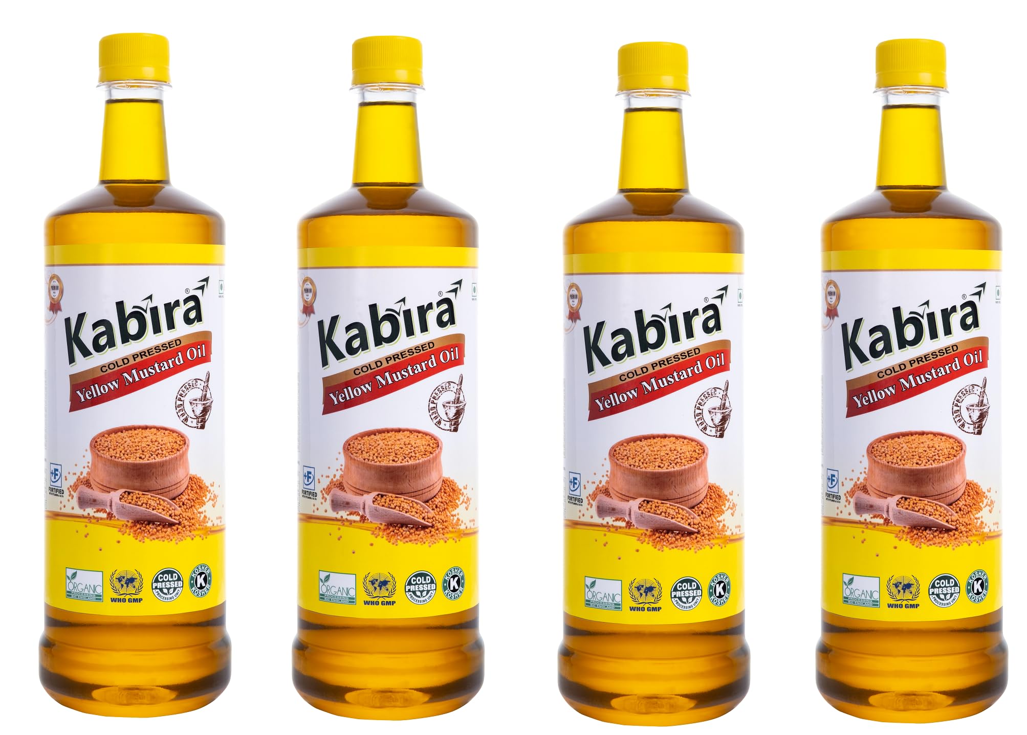 Kabira Natural Kacchi Ghani Yellow Mustard Oil for Cooking Cold Pressed Peeli Sarso Ka Tel (4 Ltr Pack) (B0CX89QFTQ) Amazon Price History, Amazon Price Tracker