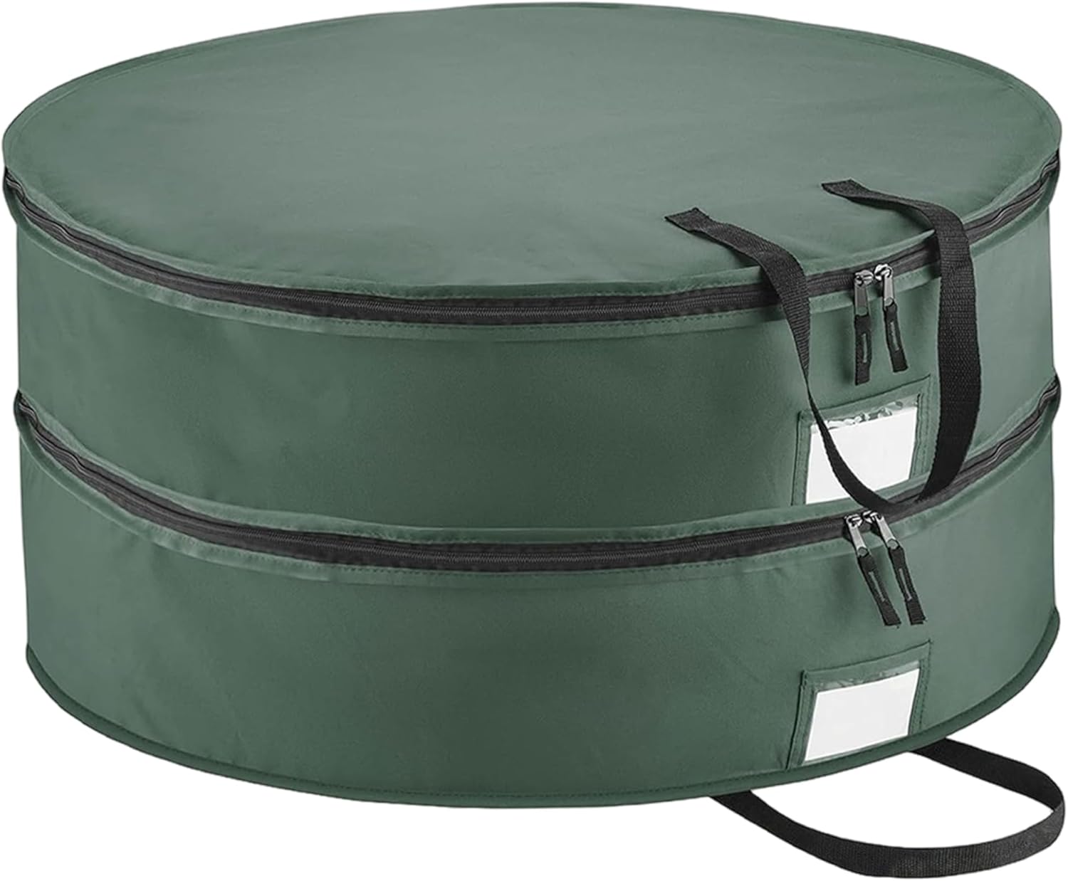Wreath Storage Bag Double-layered Round Christmas Wreath Storage Container with Handle & Double Zipper Waterproof 600D 30 inch Green Christmas ..