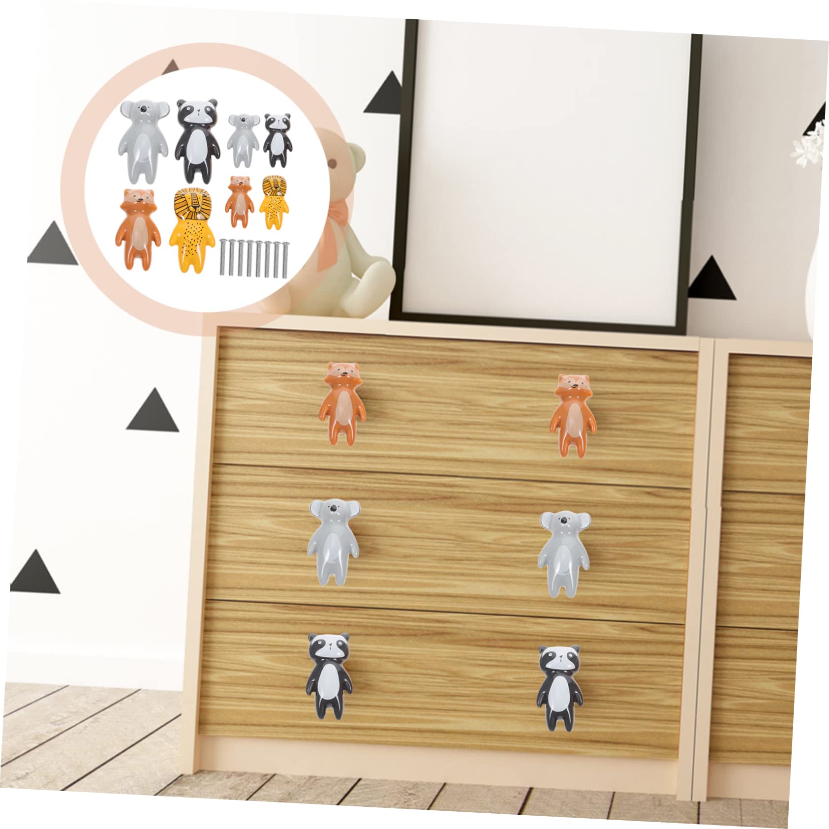 Mipcase Pomelli in Ceramica a Forma di Animale, 8 Pezzi, Facili da Installare, per Cassetti e Armadi, Decorazione per Camera dei Ragazzo Ragazza