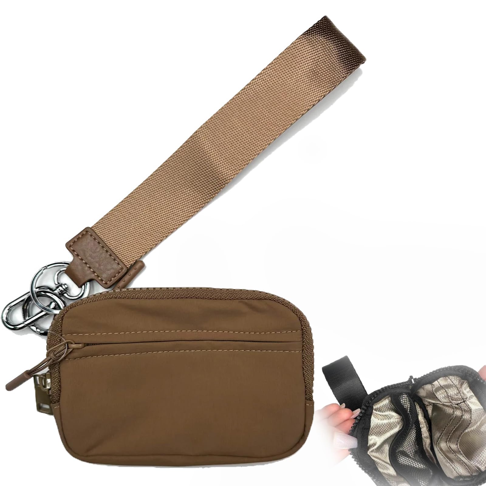 The Iris 'Wallet 2nd Gen, 6 × 3.6 pulgadas, The Iris Pouch Wristlet, estuche con cremallera para tarjetas con ventana de identificación/correa de mano, Negro
