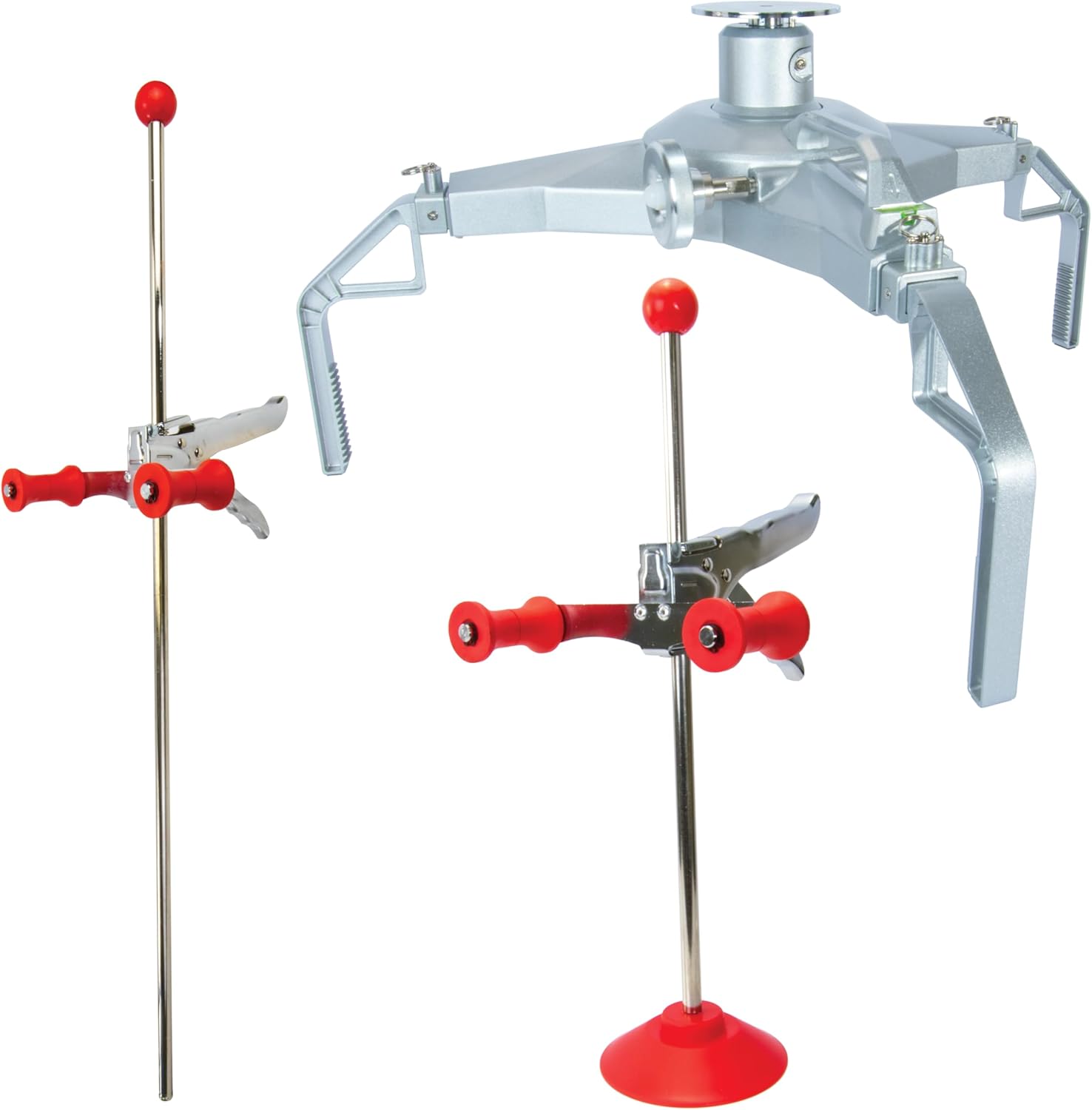 Adjustable Tire Clamp with Magnetic Plate & Steering Wheel Holder with Brake Pedal Depressor - Universal Fit for Cars, Trucks, SUVs