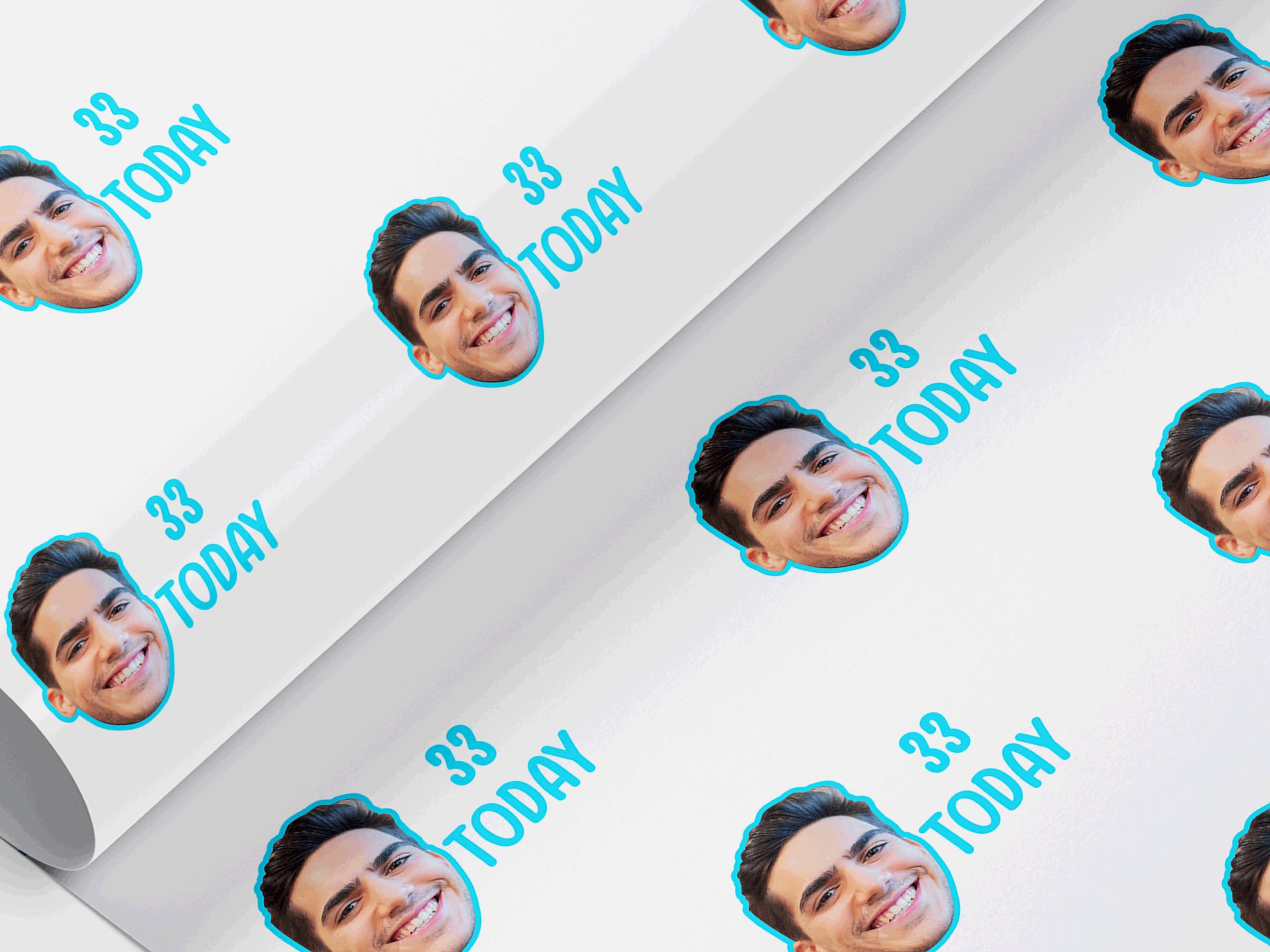 Personalised Photo Wrapping Paper โ Custom Birthday Wrap for 16th, 18th, 21st, 30th, 40th, 50th with Photo Upload. Funny & Cool Designs for Men, Women, Girls & Boys.
