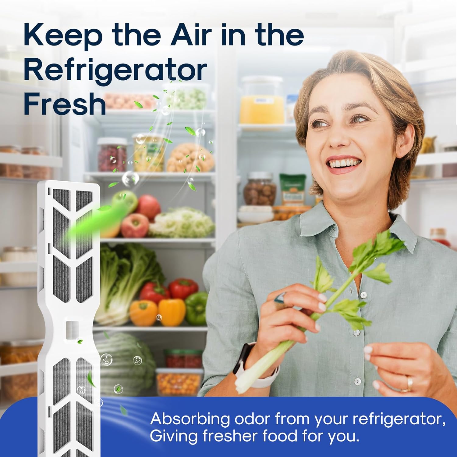 ICEPURE AF-2 Replacement For Frigidaire Refrigerator Air Filter, Compatible with RAF-2, FRGPAAF2, FRFS282LAF, PRFS2883AF, FRFS2823AW, FRFS2823AS, GRMG2272BF, 4 PACK