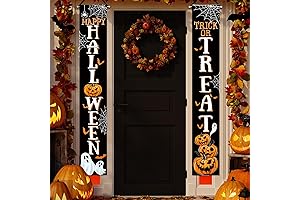 Happy Halloween Trick or Treat Porch Banner Sign