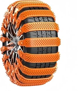 Car Snow Chains Compatible with BMW 1300 GS, Snow Tires Chains, Easy Install Anti-Slip Tire Traction for Snow and Ice, Passenger Car Snow,8 items-Orange