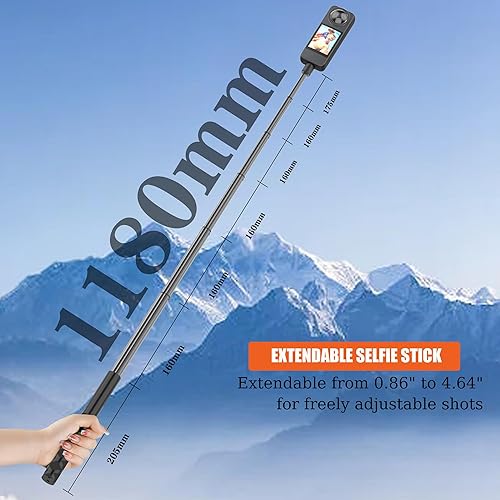 Miniatura 3 de Soporte para manillar de motocicleta para Insta360, soporte de abrazadera de motocicleta Selfie Stick para Insta360 X3 X2 X ONE RS R, GoPro,