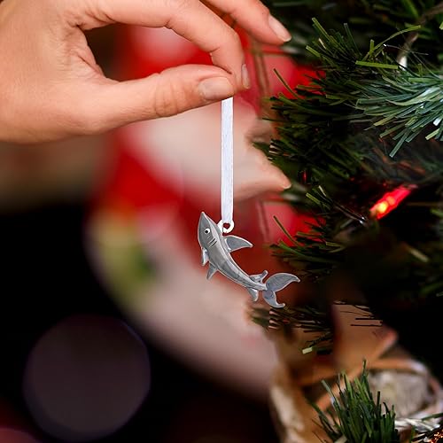 Miniatura 8 de Adorno de tiburón de vidrio soplado para colgar en la decoración del hogar, de cristal, mar, océano, playa y costero, regalo para los amantes de los