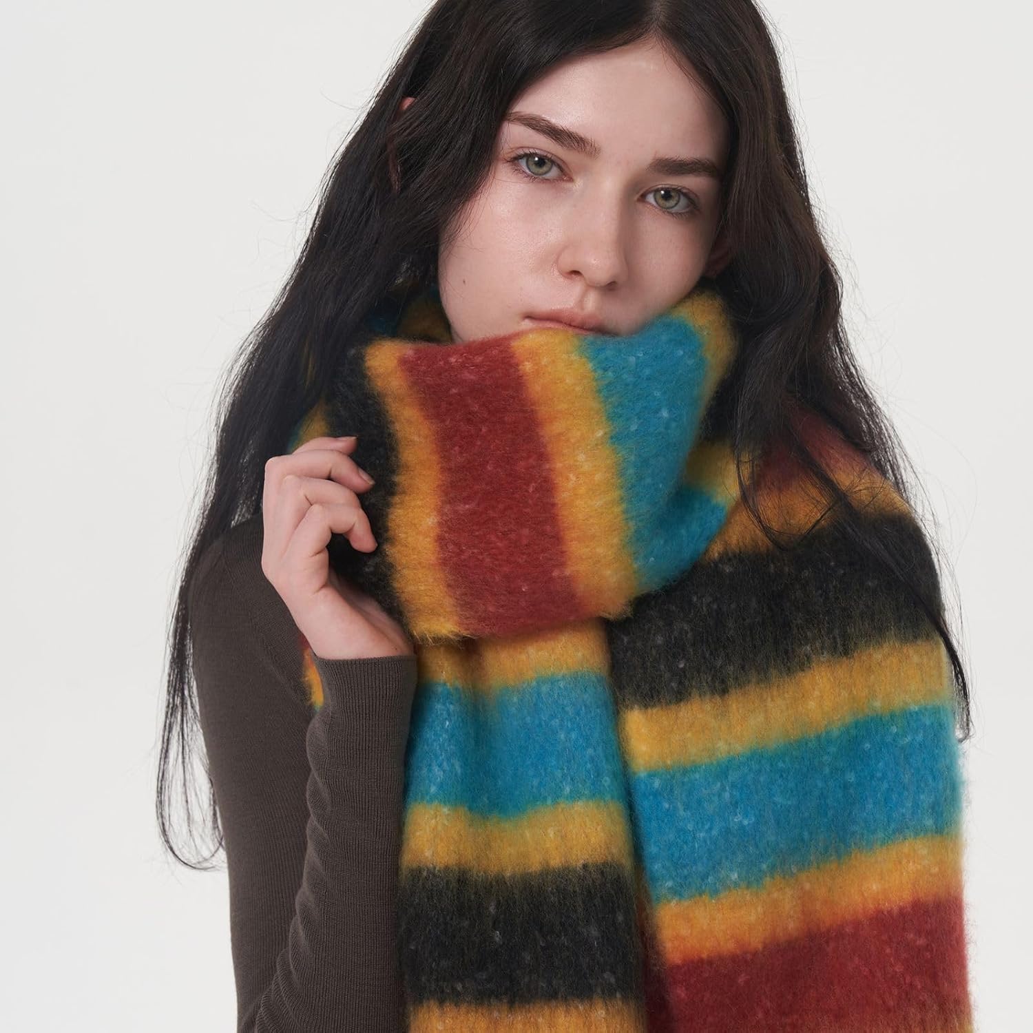 SUNDSGT Womens Winter Scarf Long Blanket Warm Thick Scarfs for Women Cold Weather Shawl Wrap - Image 5