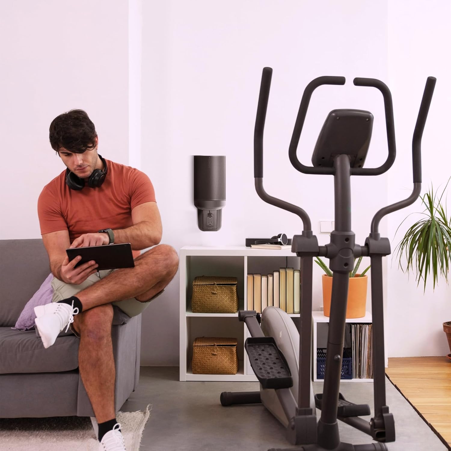 Sound Bass ERA100 Shelf Wall Outlet AC, Black, Home, Compatible with Sonos ERA 100, Plug Mount Organizer, Bathroom, Kitchen, Bedrooms, Cord Management, Easy Installation, Mounting Kit Included - Image 7