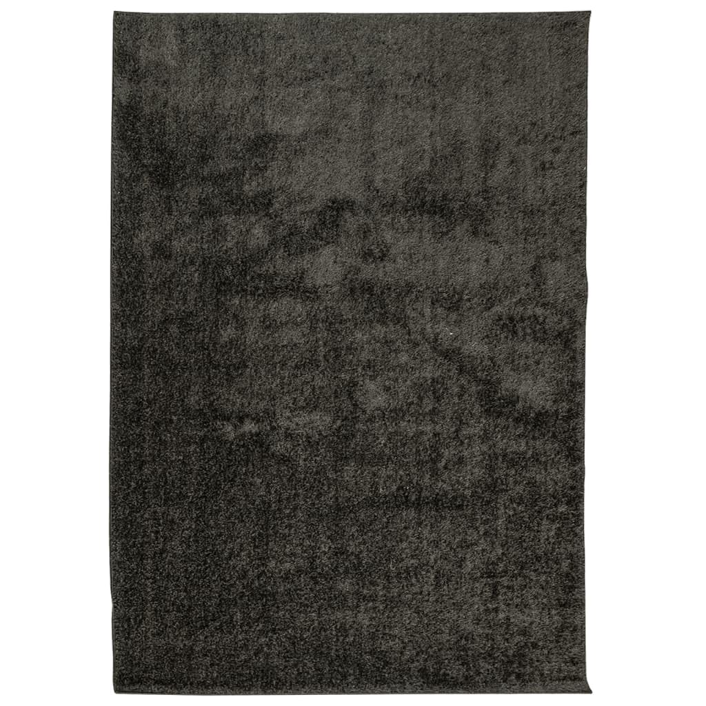 Tapis salon shaggy anthracite 120x170 cm à poils longs lavable