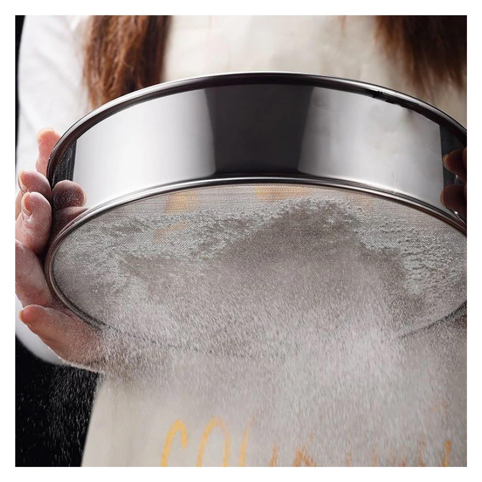 sieb edelstahl 304 Edelstahl Mehlsieb 40 Mesh Verdickt Sesam Backen Werkzeuge Halten Ultrafeine Mehle Sift(Diameter-25cm)