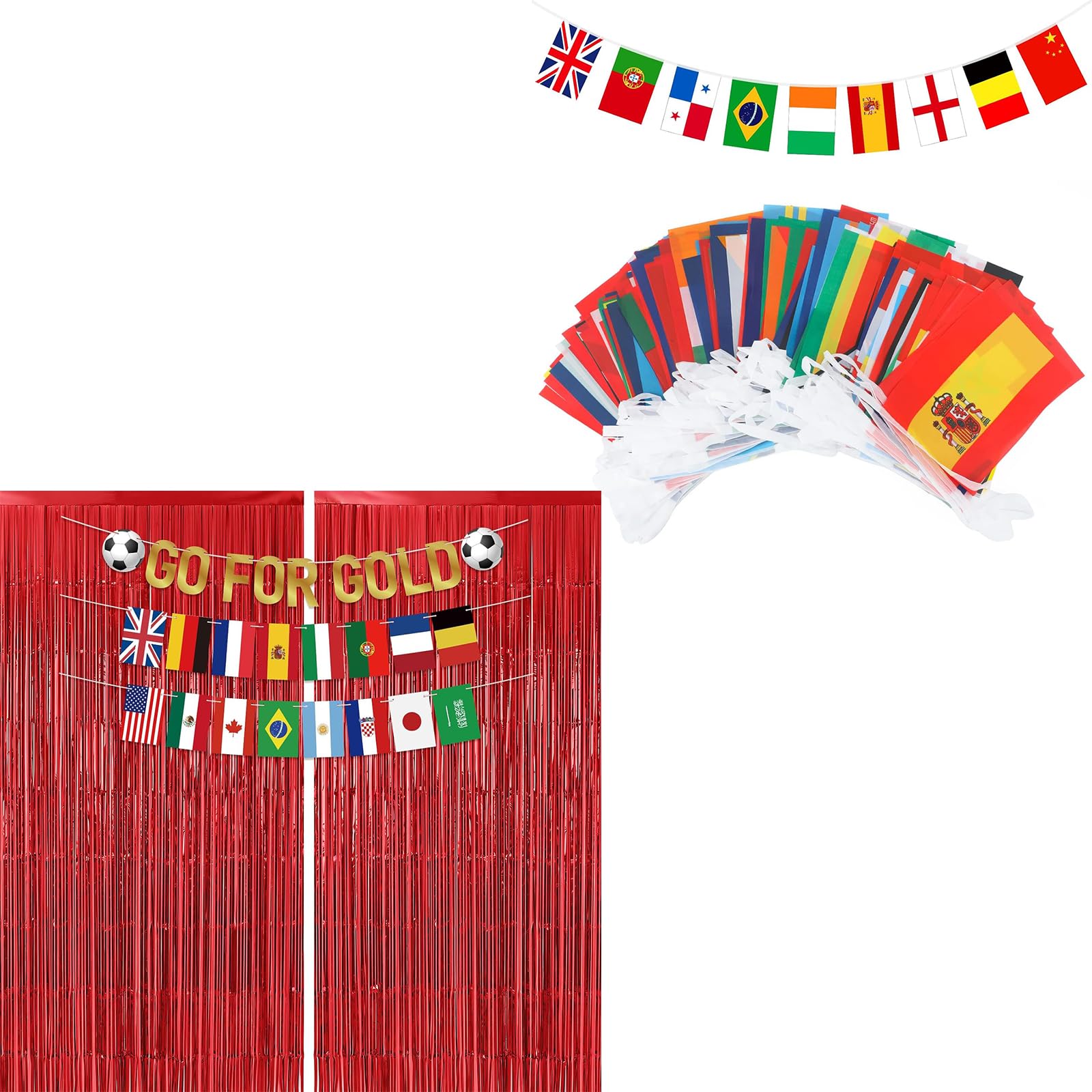 Guirlande Coupe du Monde et 200 Drapeaux du Monde G2PLUS Football Kit