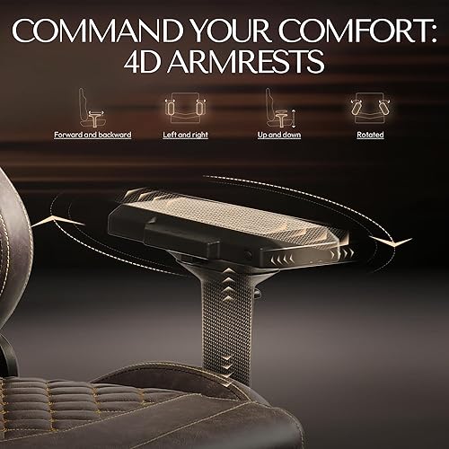 Miniatura 40 de Dowinx Silla de juegos grande y alta, sillas de videojuegos con reposapiés, sillas de PC para jugadores de PC para adultos, silla reclinable Negro