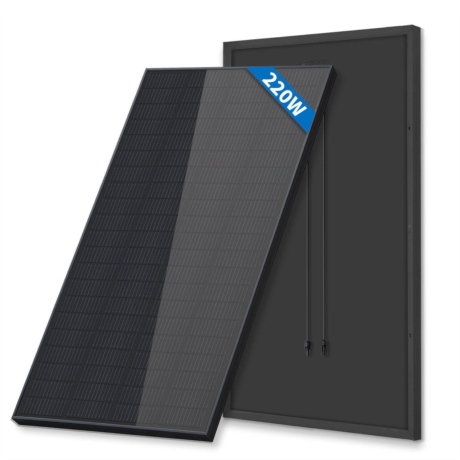 Pannello Solare Monocristallino Tipo N 220W 12V Nero – Modulo Solare ad Alta Efficienza per Camper, Barca, Balcone, Tetto, Batterie 12V e Centrali Elettriche Portatili