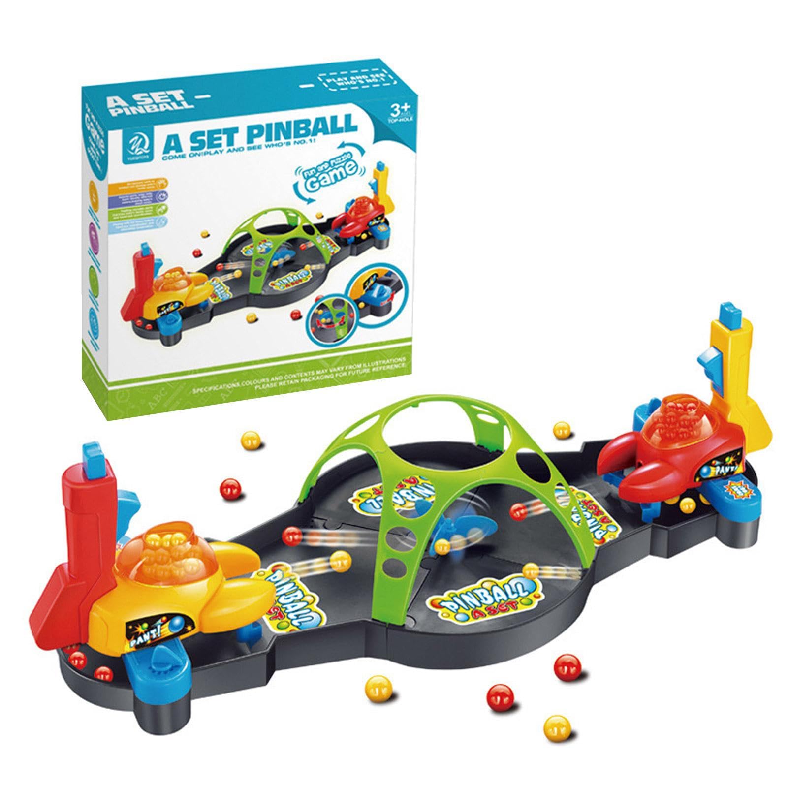 Desktop Pinball Game Toy Machine | Table Interactive Pinball Game for Indoor,Reusable & Portable Table Machine for Indoor Fun, Table Interactive Game for Toddler Boys Kids Children