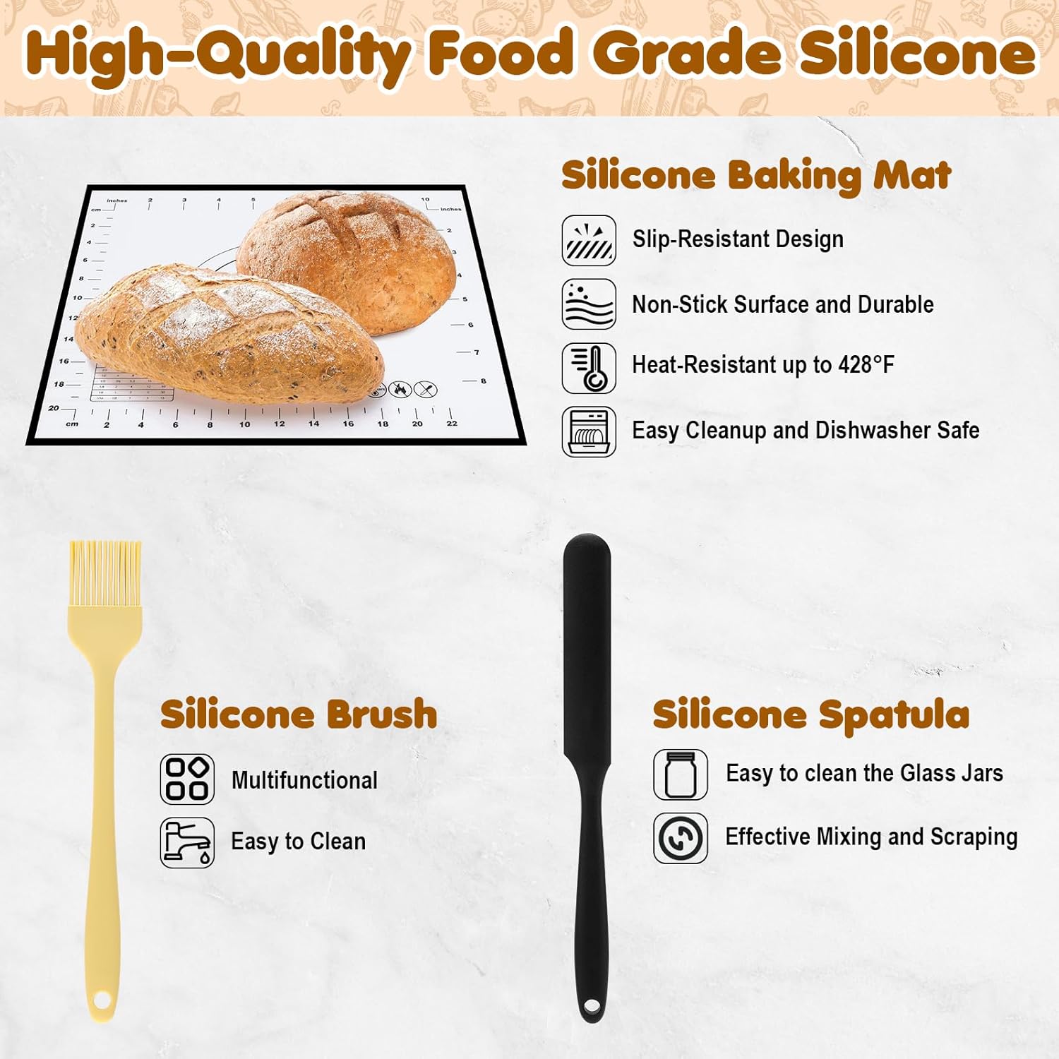 HK Sourdough Starter Kit with 9" Round & 10" Oval Banneton Proofing Basket and 34oz Starter Jar - Beginner-Friendly Sourdough Bread Baking Supplies and Baking Gifts for Women, Men, and Bread Bakers - Image 6