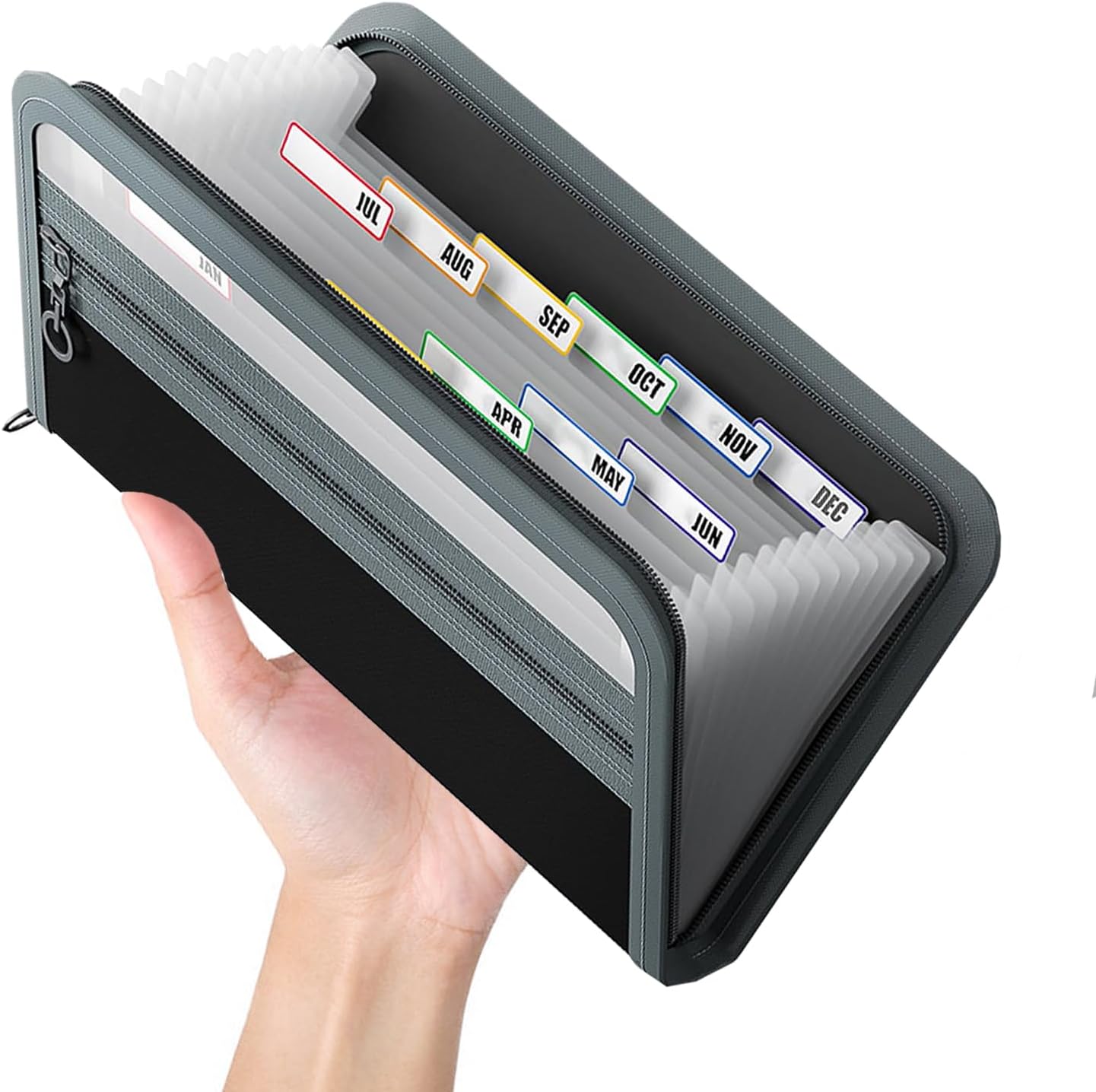Ansook Coupon Receipt Organizer,13 Pockets Small Accordian File Organizer Holder, Glove Box Organizer,Monthly Budget Planner Organizer