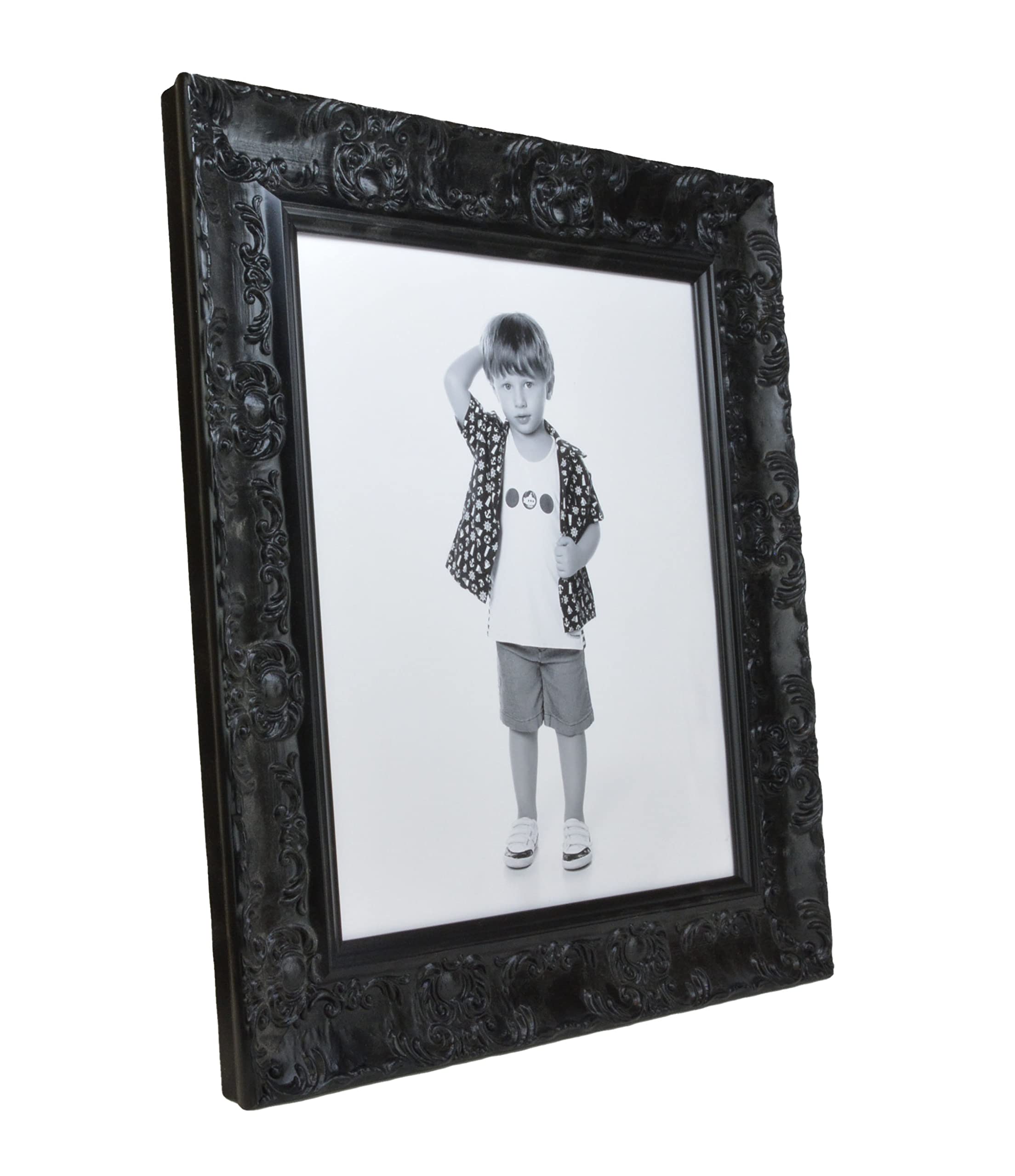 Boldon Framing Black Wide Ornate Shabby Chic Antique Swept Museum Style Muse Picture Photo Frame-40X30cm