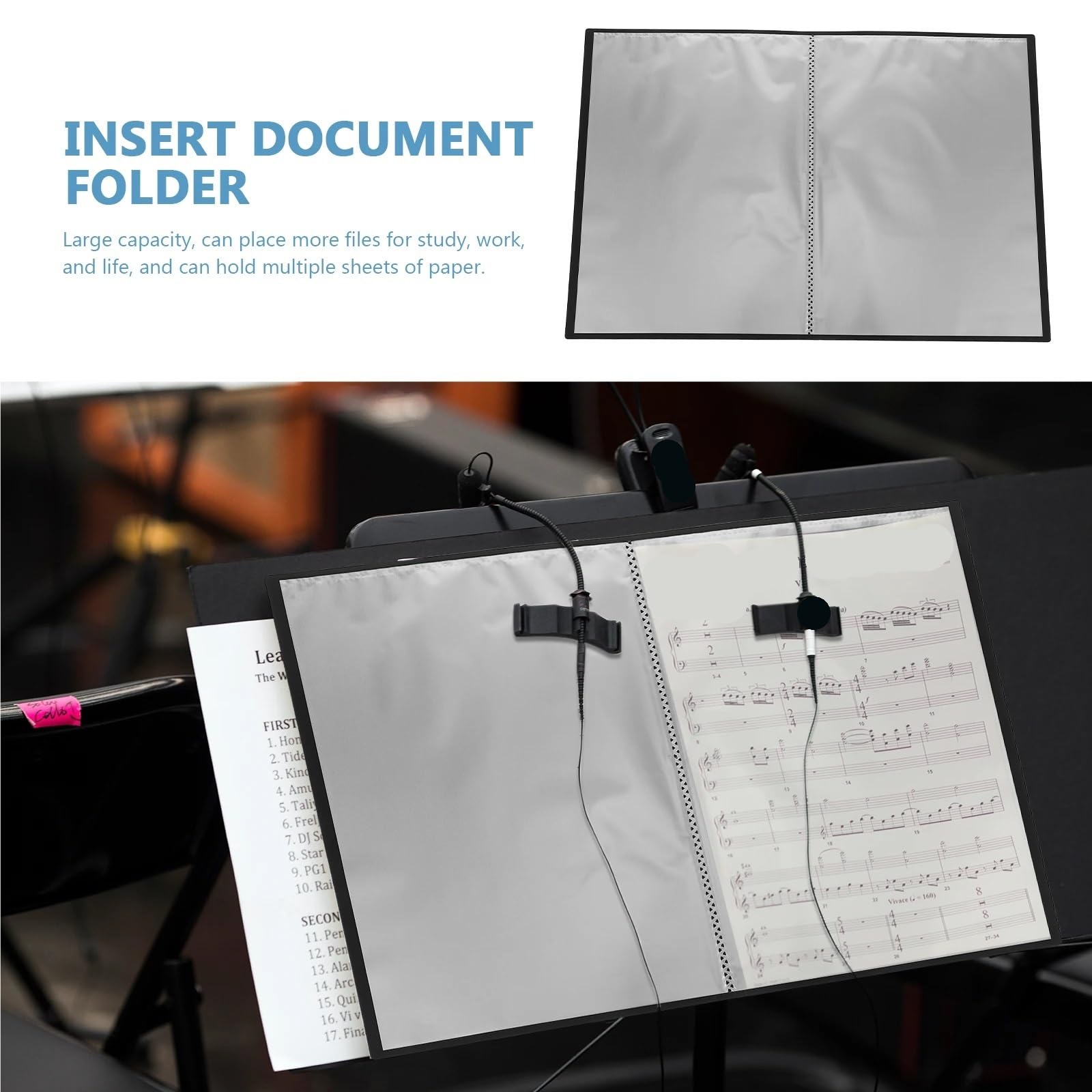 3PCS 20 Pockets Folder Black Presentation Book Für Mappe/Portfolio | With Clear Page Protectors Portfolio Binder Music Sheets Organizer For File