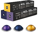 Nespresso Vertuo Coffee Pods Espresso Variety Pack - 30 Capsules (3 sleeves) Includes 10 Altissio, 10 Diavolto, 10 Voltesso Pods - 1