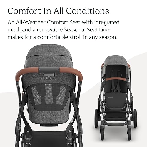 Miniatura 4 de UPPAbaby Vista V3 Cochecito - Sistema de Cochecito Individual a Doble de Tamaño Completo - Asiento para Niño, Protector contra Insectos, Protector