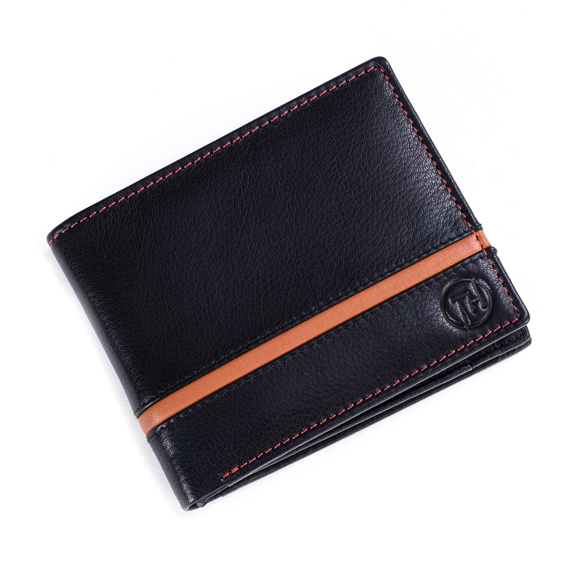 Toro HideEdge RFID Protected Genuine Leather Wallet for Men (Black Tan)