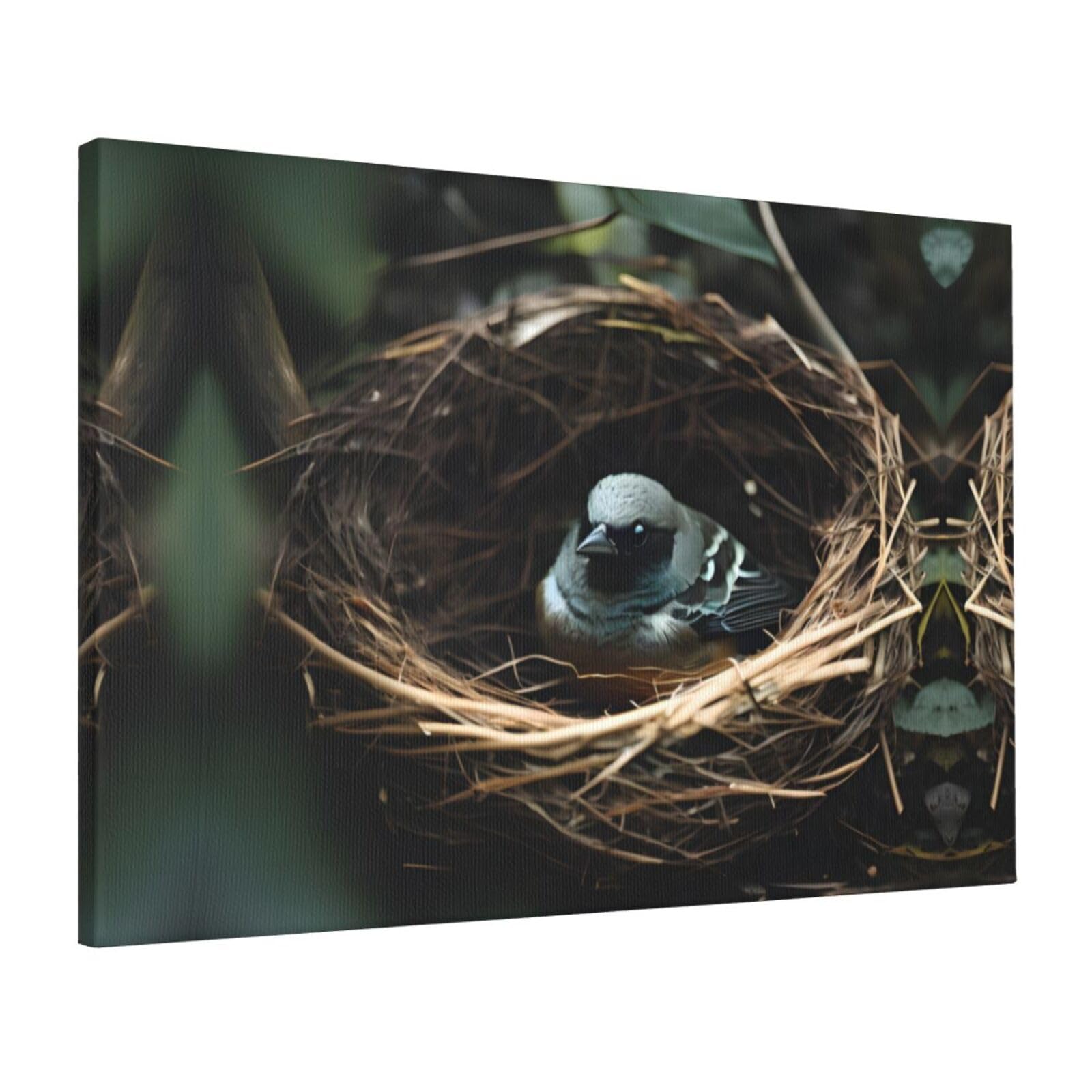 CNTDBU Little bird nest Canvas Wall Art 16x24 Inch-Large Modern Painting Print for Living Room, Framed Ready to Hang Artwork for Bedroom