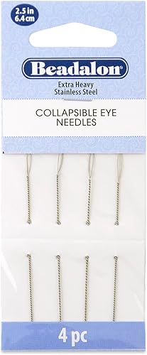 Beadalon Collapse Eye Needle .60mm 2.5" 4pc
