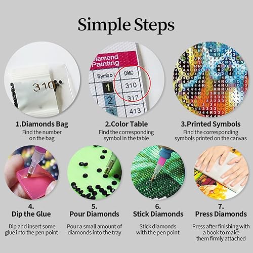 Miniatura 7 de SupaDiya Paquete de 4 kits de arte de pintura de diamantes góticos para adultos, Skulllovers 5D, diamante redondo, arte para decoración de pared del