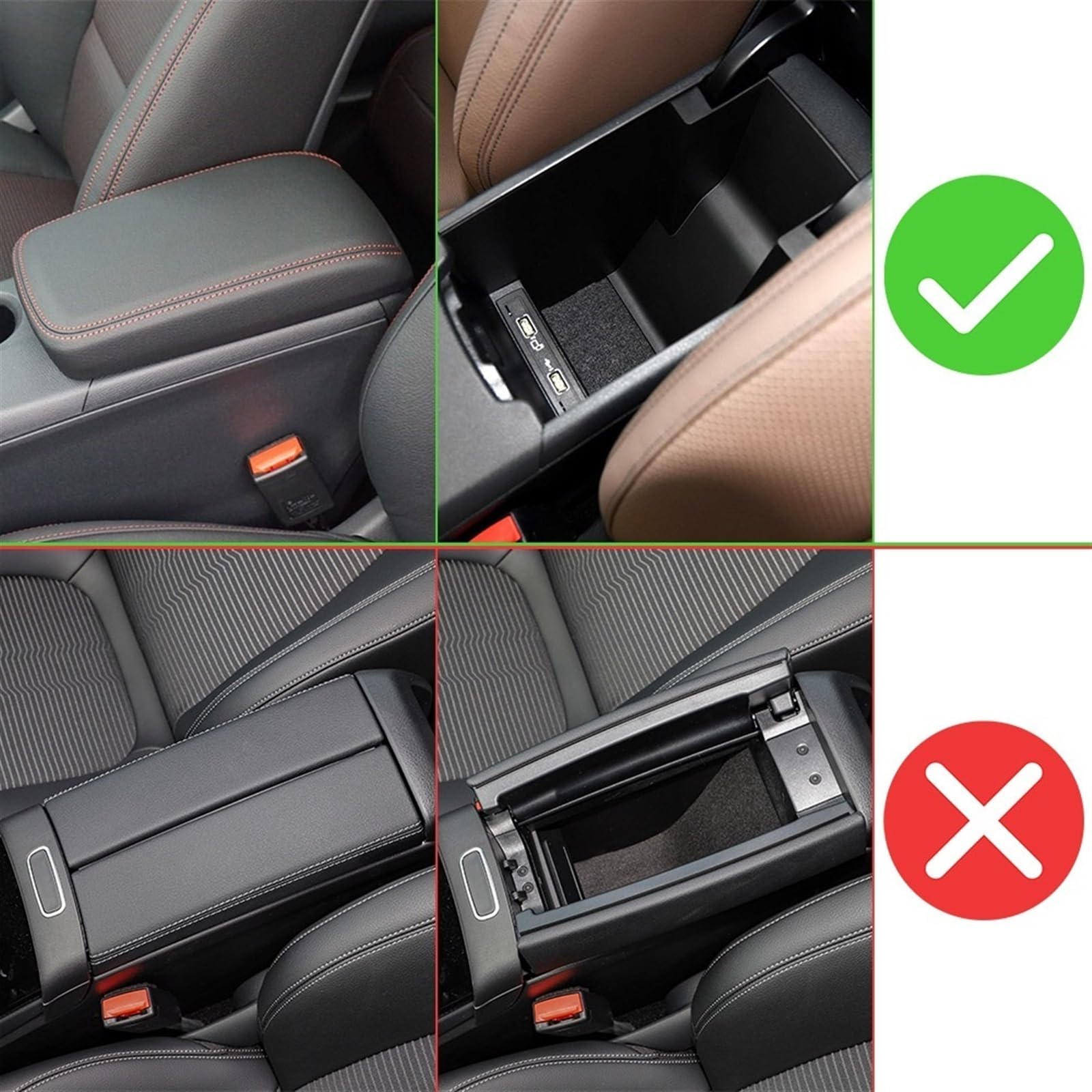 Contenitore portaoggetti nel bracciolo Per Mercedes Per Benz GLA X156 CLA C117 X117 Per Classe A W176 MB A180 CLA200 per AMG Scatola portaoggetti per bracciolo consolle centrale auto(Silica gel style)