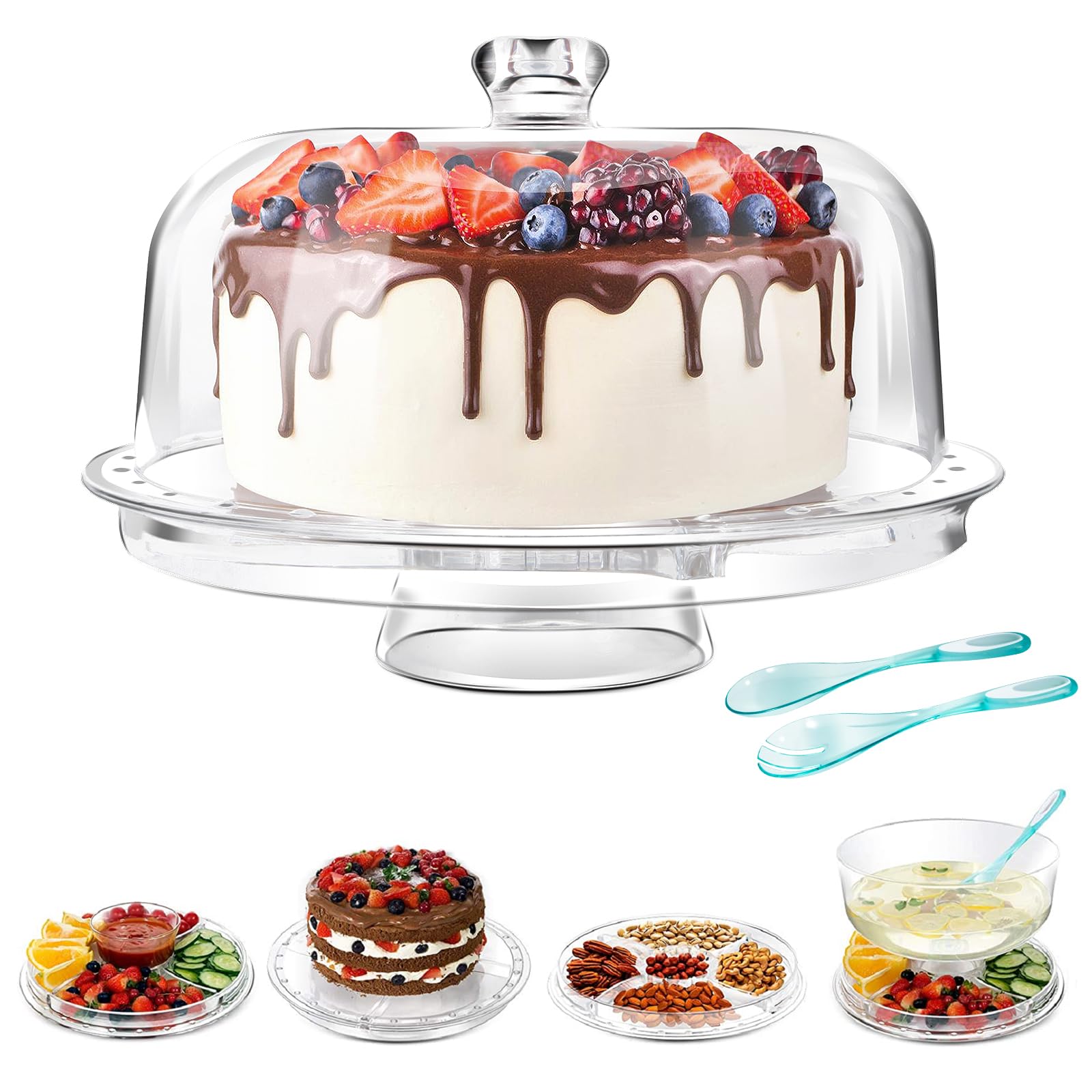 Boîte À Gâteau Rectangulaire En Plastique Avec Poignée De Transport Et