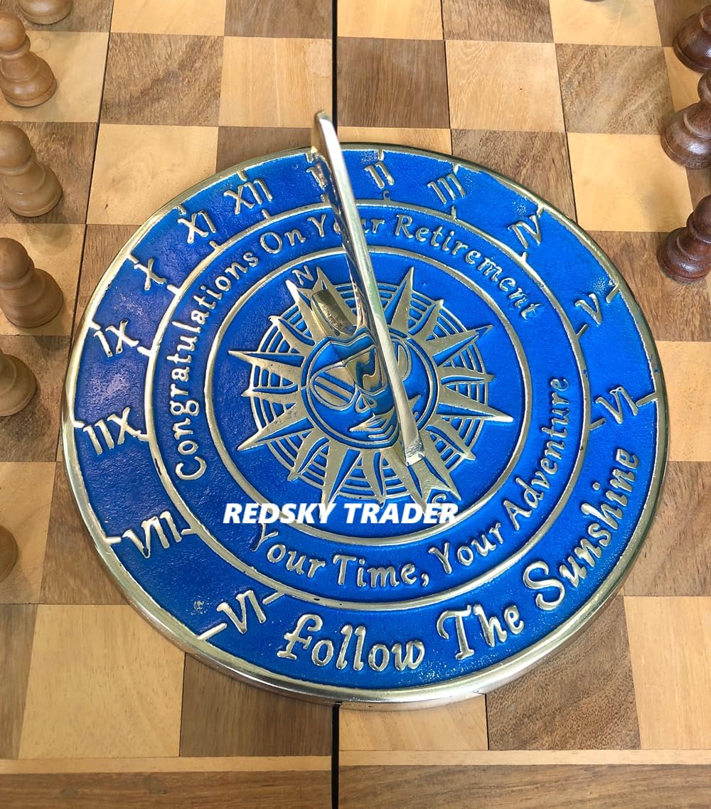 Garden Sundial Retirement Gift Colleagues, Women, Men & Colleagues - Round Sundial Keepsake Gift for Office - Follow The Sunshine