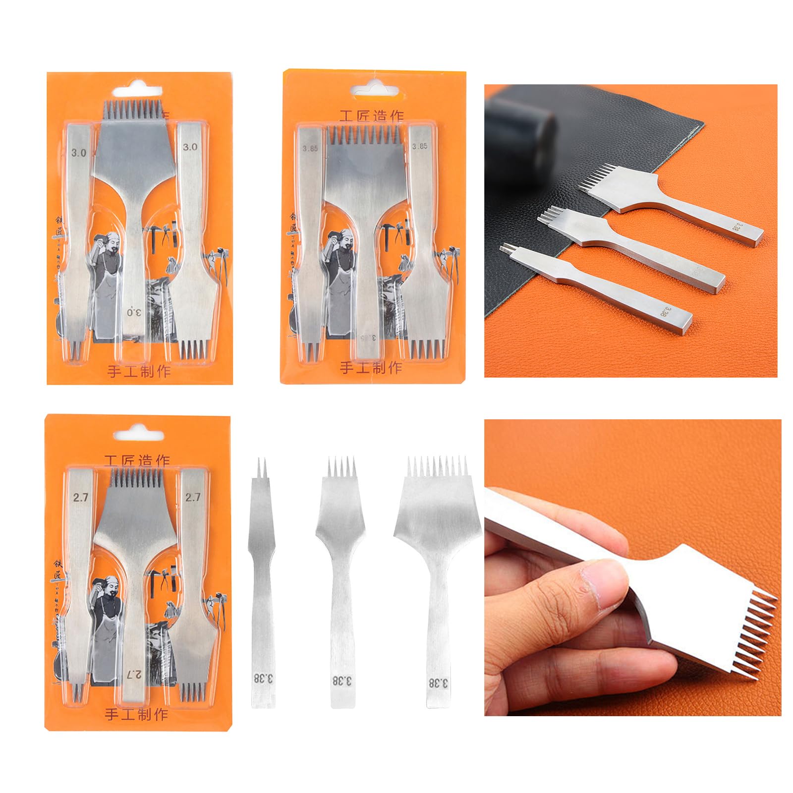 Générique Poinçon de Couture pour Cuirs, perforateur pour Cuirs, Outil de Couture de laçage à Broches, Trou d ' Outil de laçage à 2/5 / 10 Broches