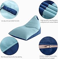 Vista 4 de Nobildonna Funda para puf de almacenamiento de animales de peluche para niños (sin relleno), 400 L, extra grande, de terciopelo de alta calidad