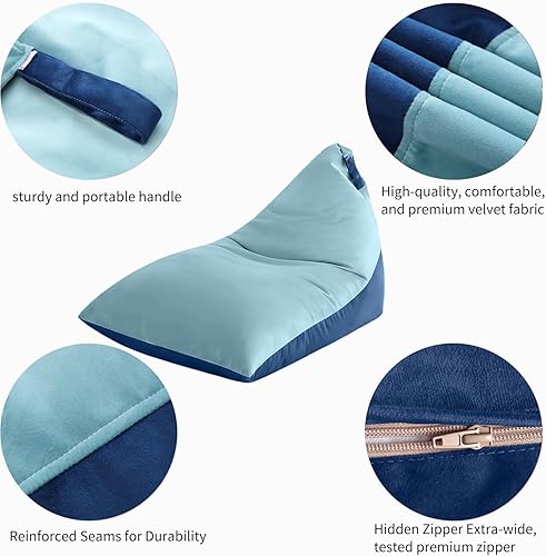 Miniatura 4 de Nobildonna Funda para puf de almacenamiento de animales de peluche para niños (sin relleno), 400 L, extra grande, de terciopelo de alta calidad