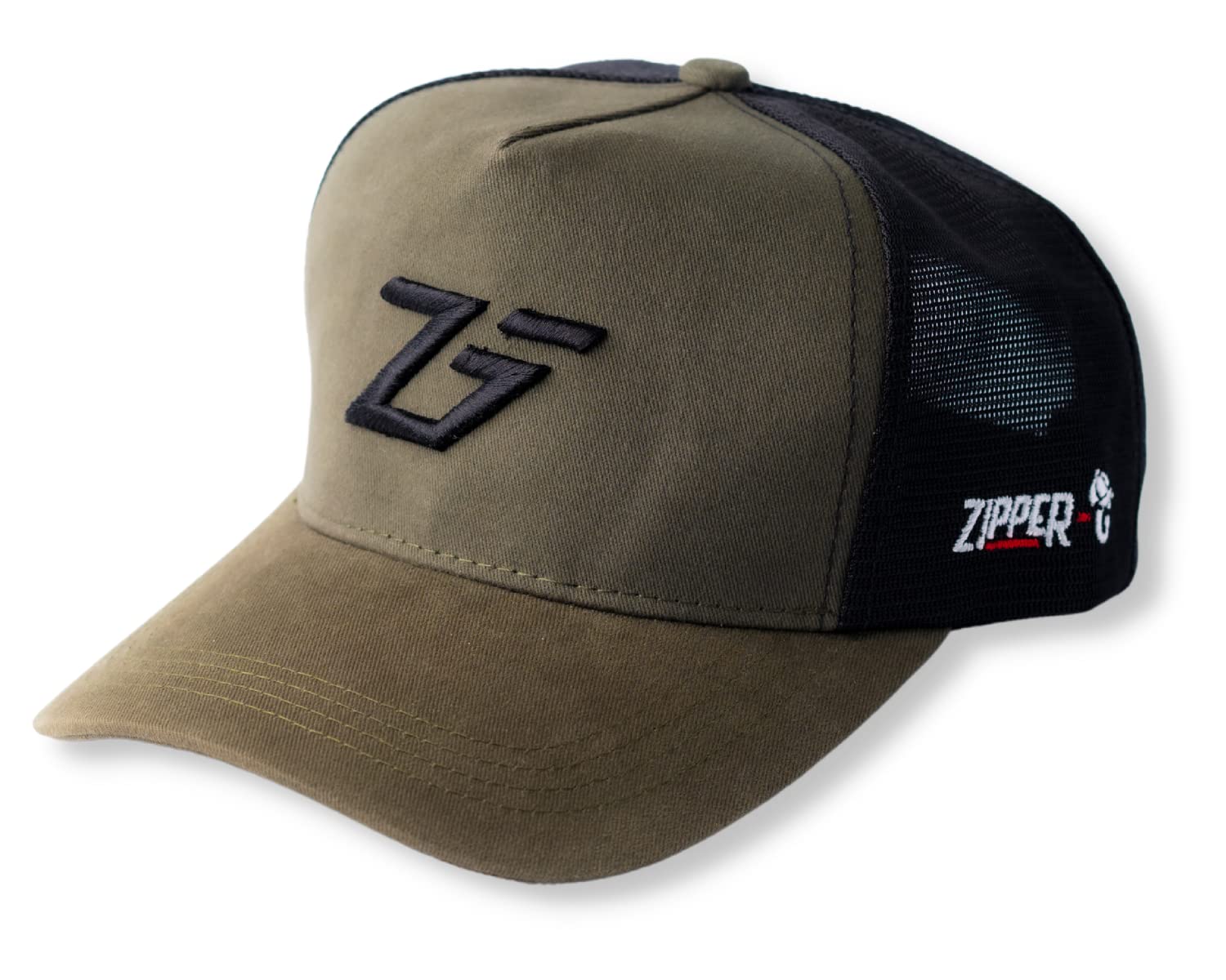 Casual Trucker Baseball Cap Half Net Mesh with Snapback Closure Olive Green Unisex