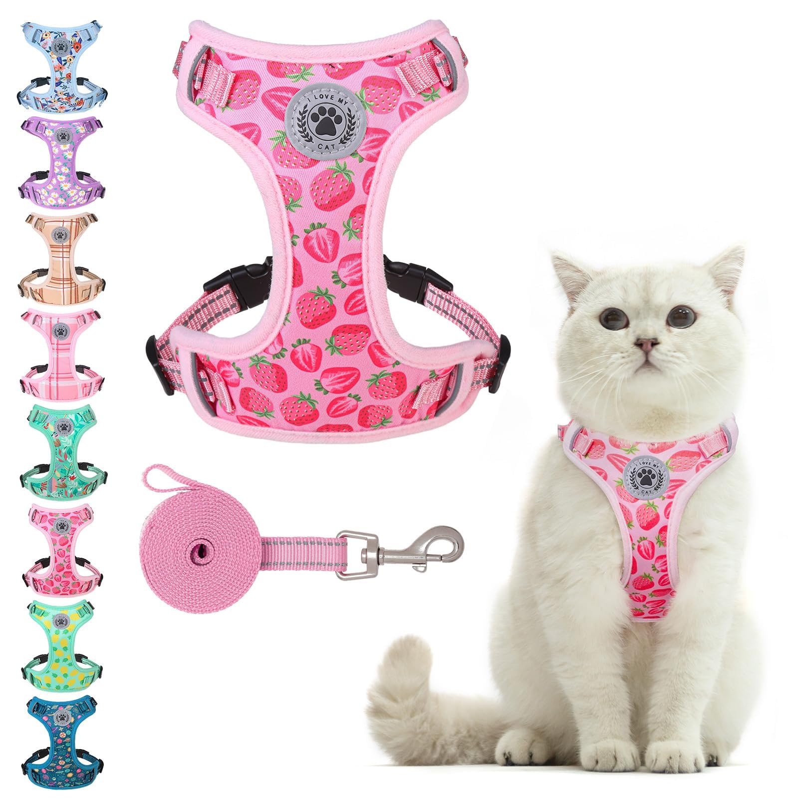 Arnés para gatos a prueba de escapes fácil de poner para pasear
