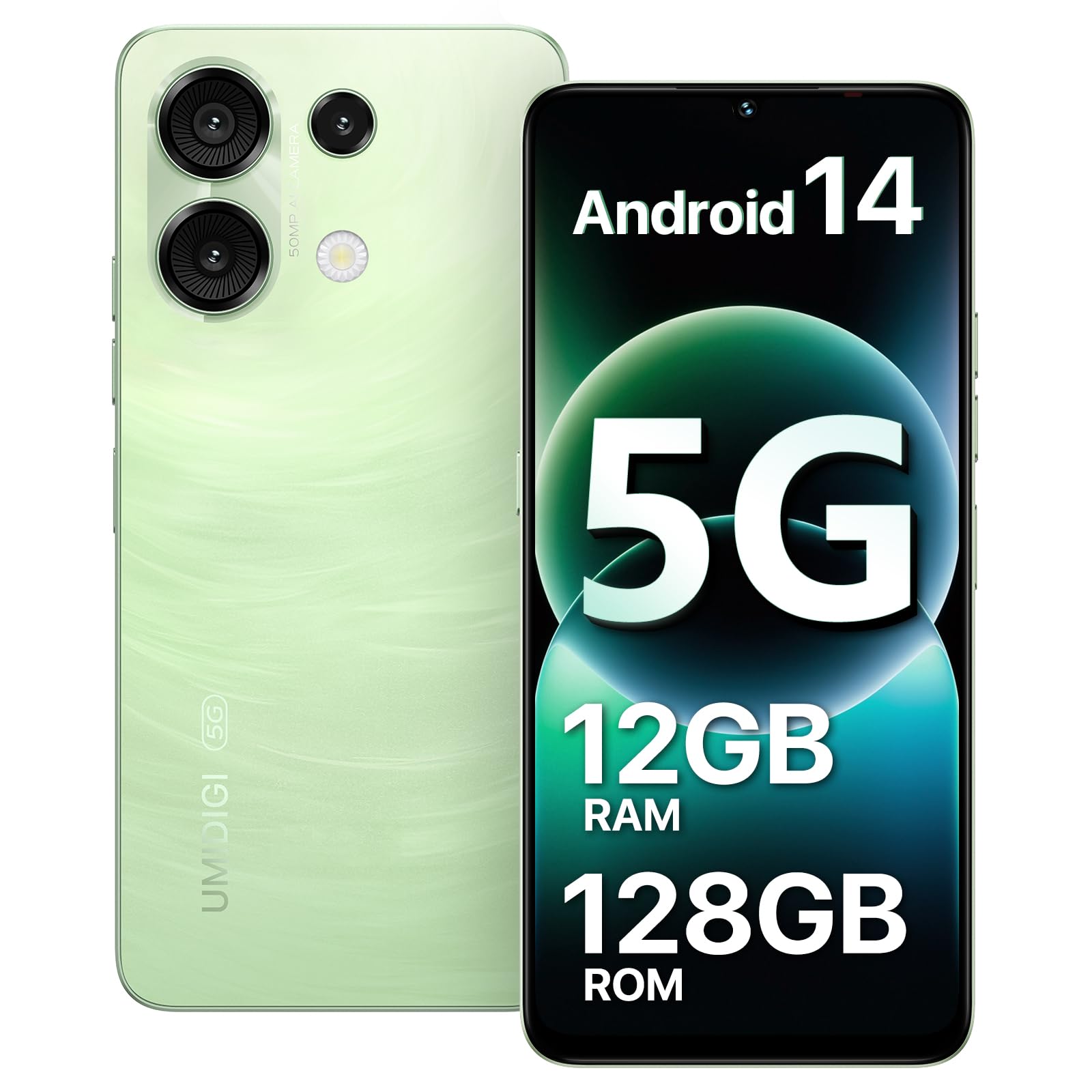 UMIDIGI 5G Android Phone Unlocked, 5G Dual SIM, 50MP Camera, 12(6+