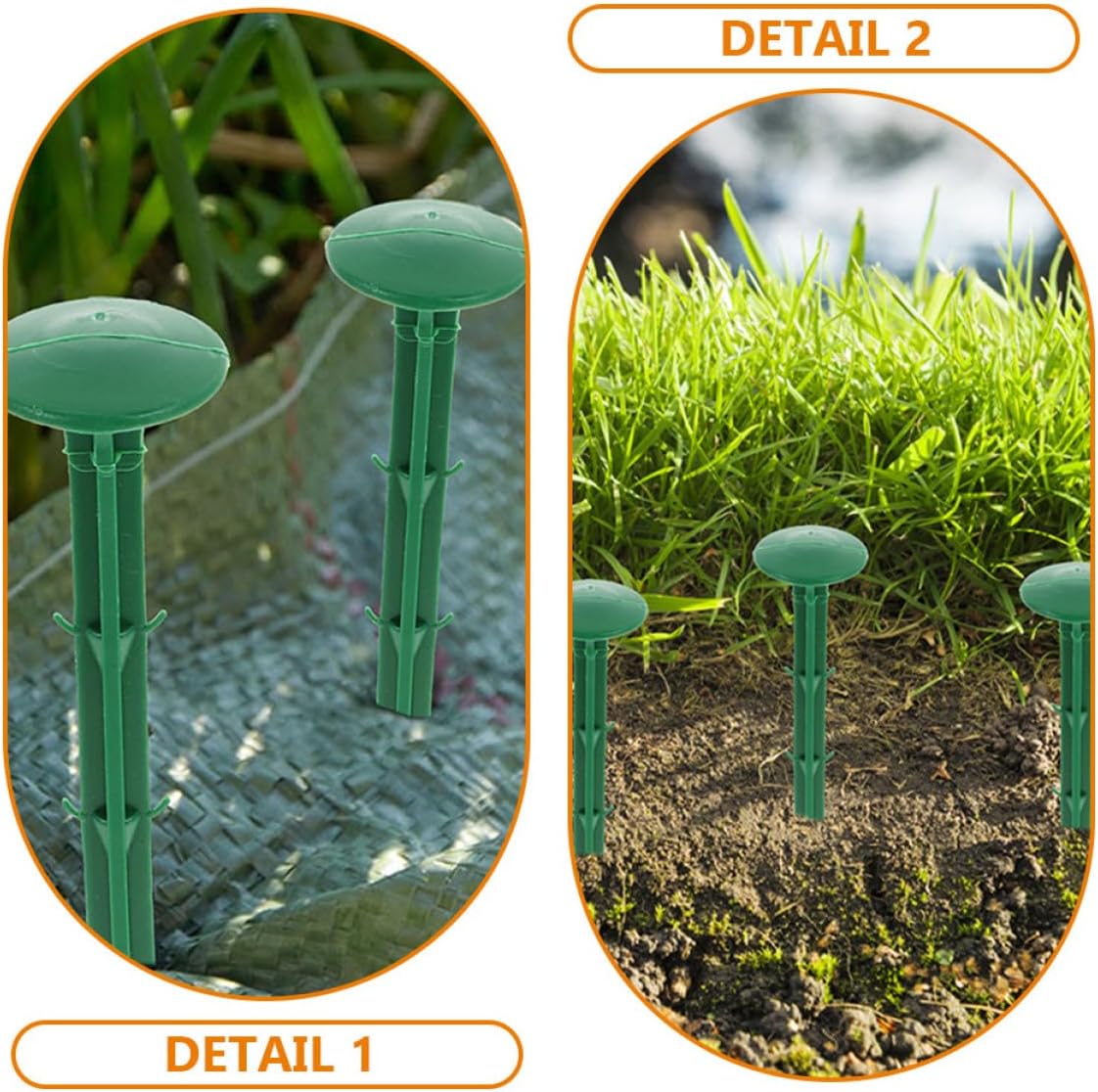 TOYANDONA 150pcs Green Plastic Ground Stakes for Garden Weed Barrier and Greenhouse Tent, 16cm Gardening Pegs for Lawn Ground Nails and Outdoor Plant Support